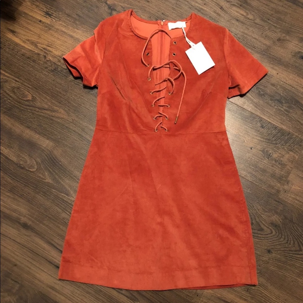 Burnt orange cord dress